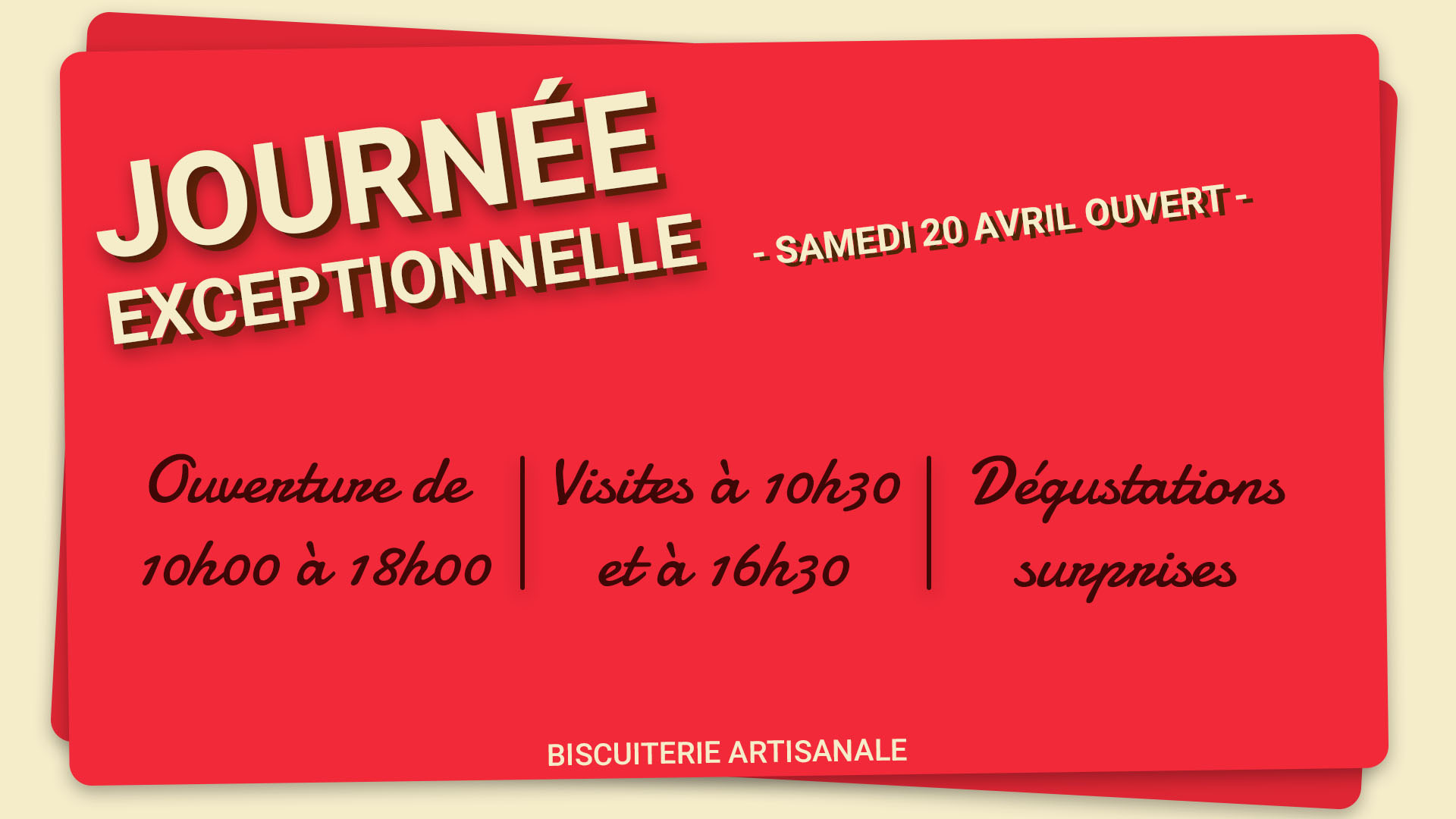 Ouverture exceptionnelle samedi 20 Avril